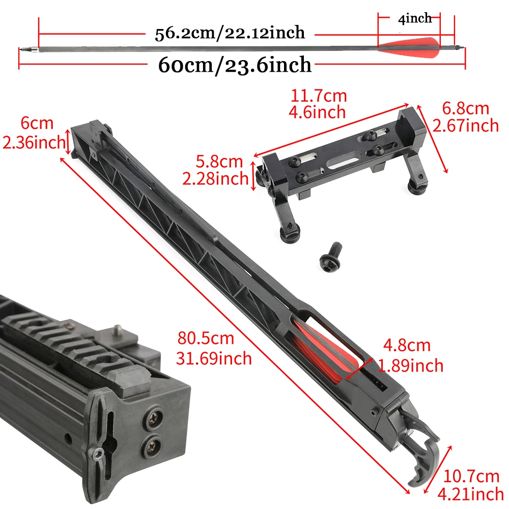 Archery Arrow Track Launcher Set with 6pcs Pure Carbon Arrow Compound Recurve Bow 
